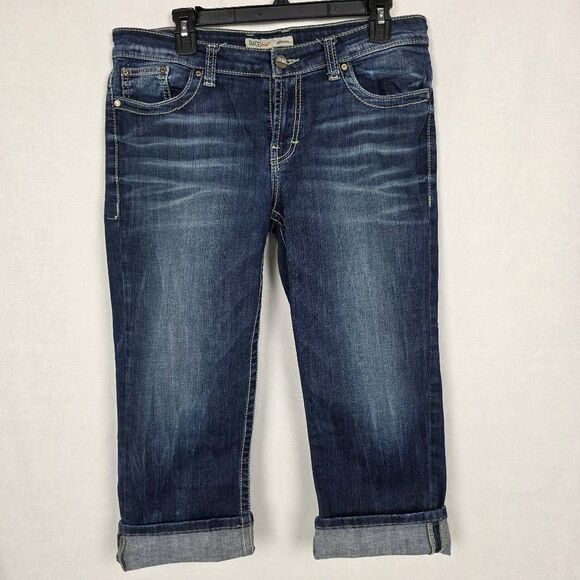 BKE Denim Dakota 21 Crop Jeans Size 29 Dark Wash Cuffed - Picture 1 of 7